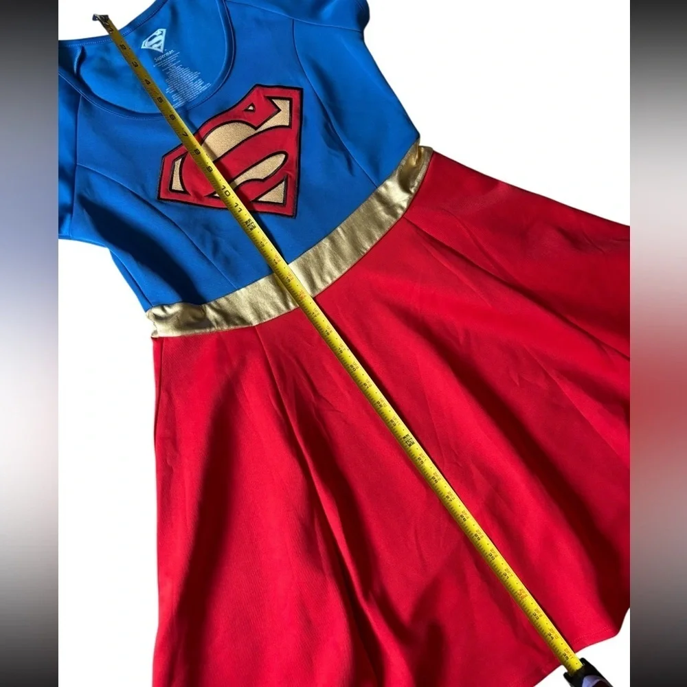 SuperMan Superwoman Halloween Costume - Blue, Red, and Gold, Youth Size XL